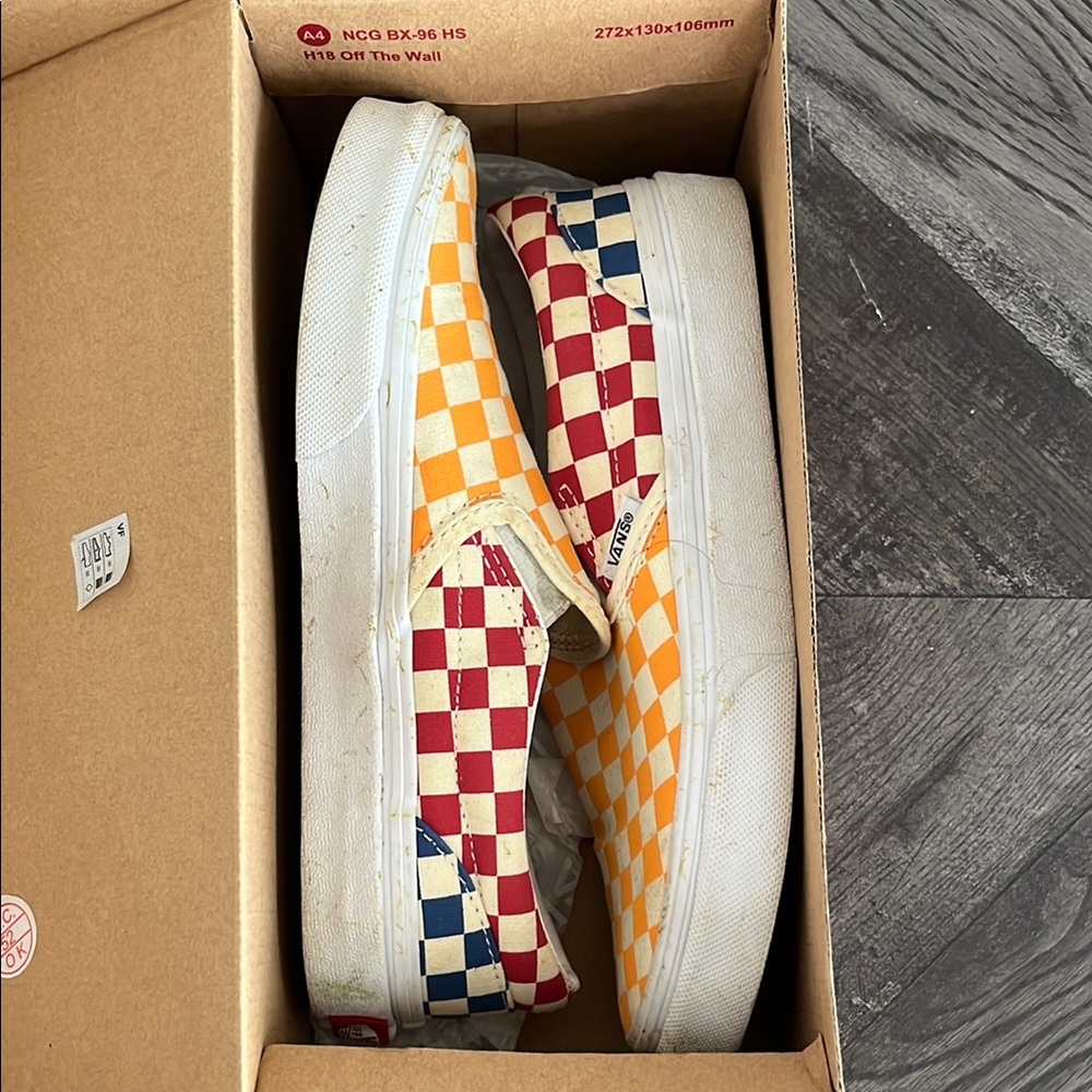 Vans Kids Sneakers Red and Yellow Checkered